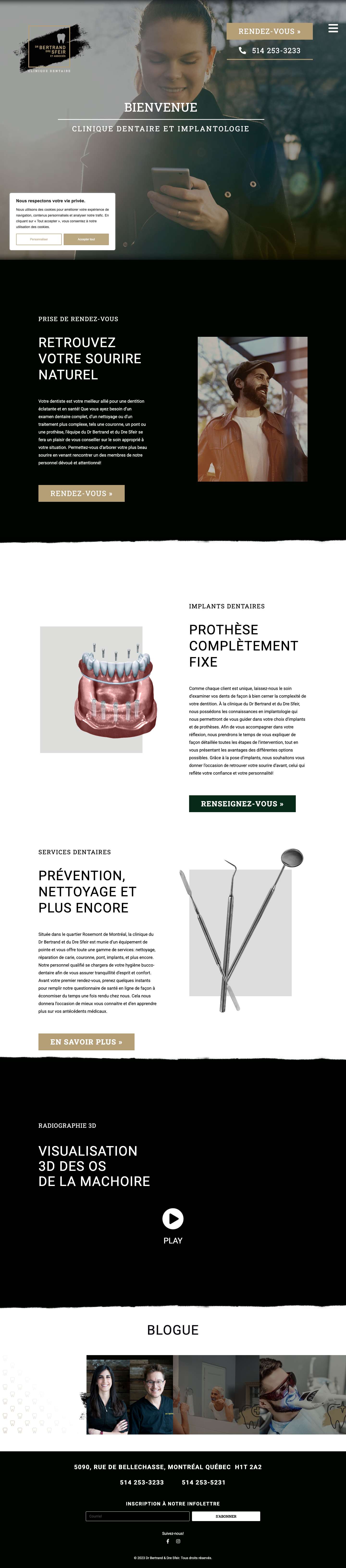 Accueil - Clinique dentaire Dr Philippe Bertrand - Full Screenshot