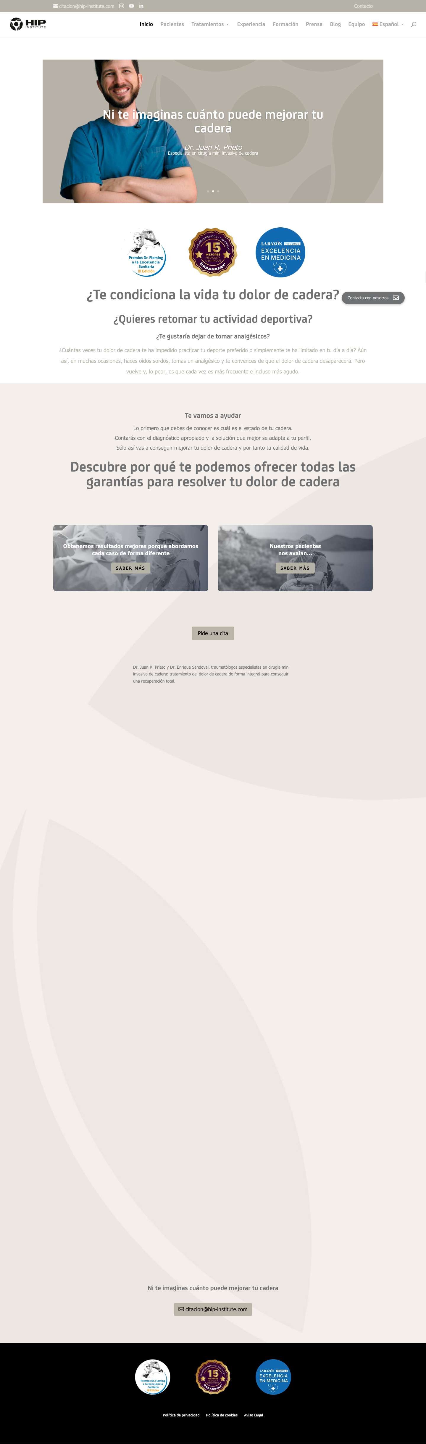 Traumatólogos especialistas en cirugía mini invasiva de cadera. - Full Screenshot