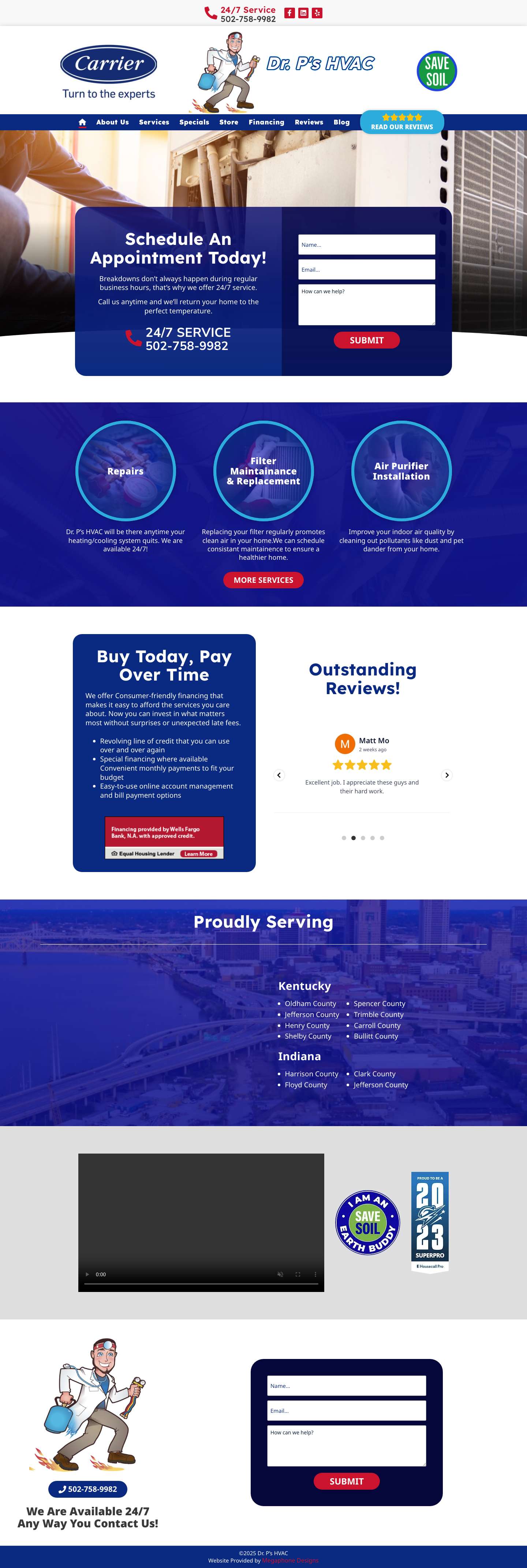 Homepage - Dr. P's HVAC - Full Screenshot