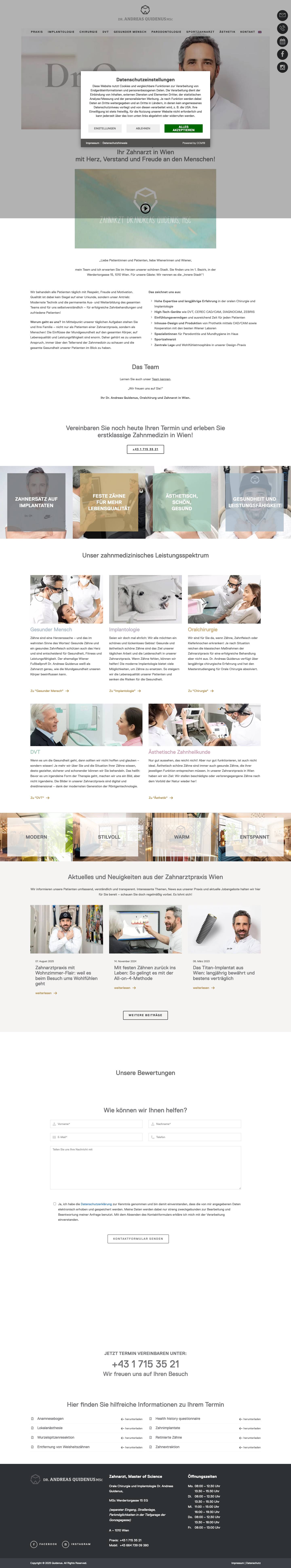 Zahnarzt Wien | Zahnimplantate | Dr. Andreas QuidenusDr. Andreas Quidenus - Ihr Zahnarzt in WienDr. Andreas Quidenus - Ihr Zahnarzt in Wien - Full Screenshot