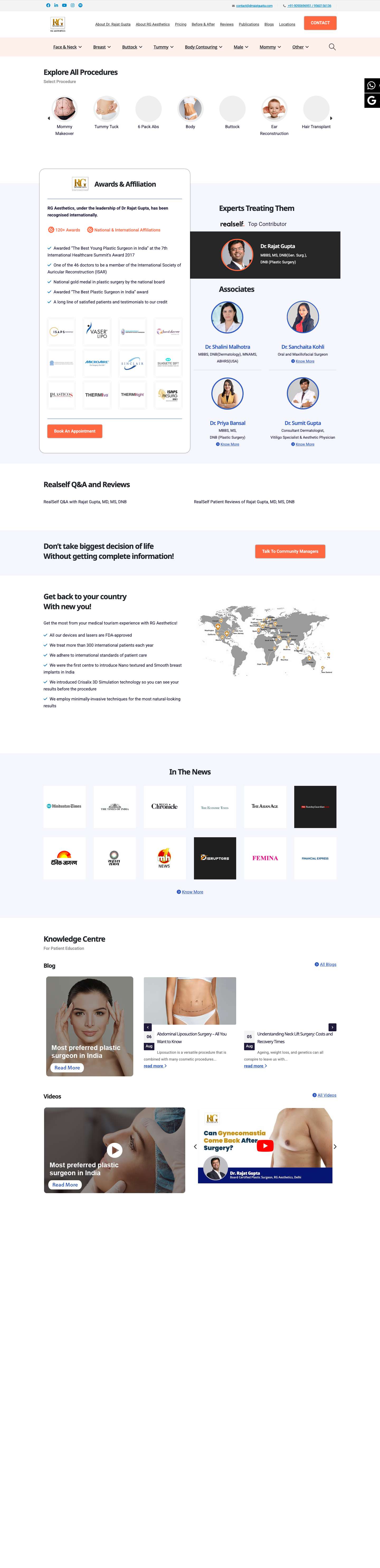 Plastic Surgeon in Delhi | Cosmetic Surgery Specialist - Full Screenshot