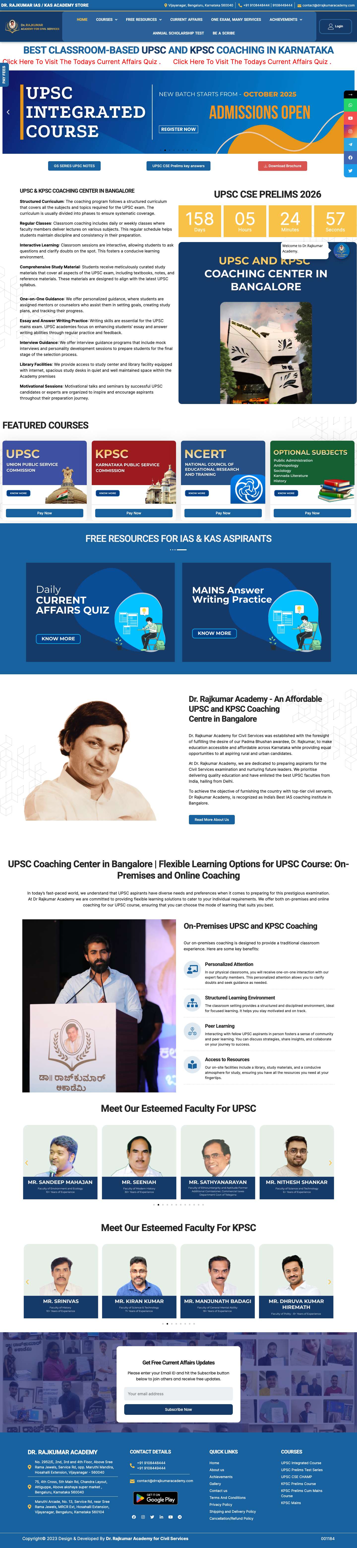 Home - Dr Rajkumar IAS/KAS Academy Home - Dr Rajkumar IAS/KAS Academy - Full Screenshot