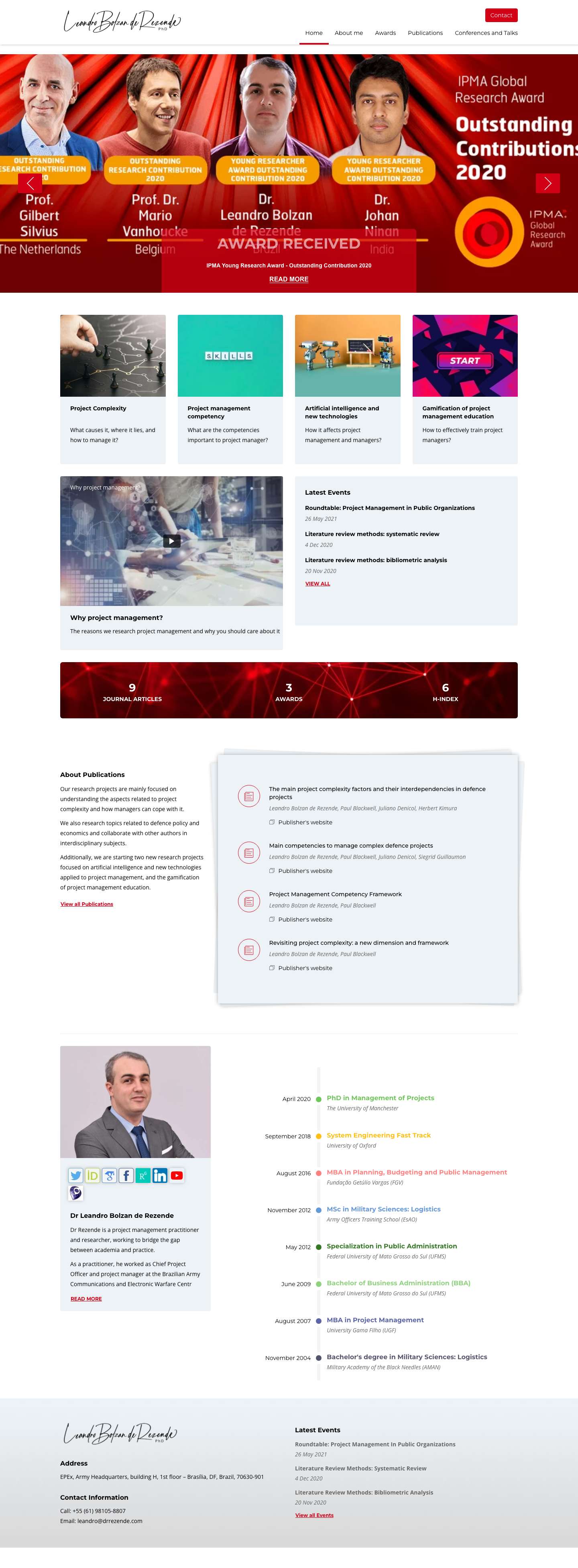 Dr Rezende – PhD in Management of Projects - Full Screenshot