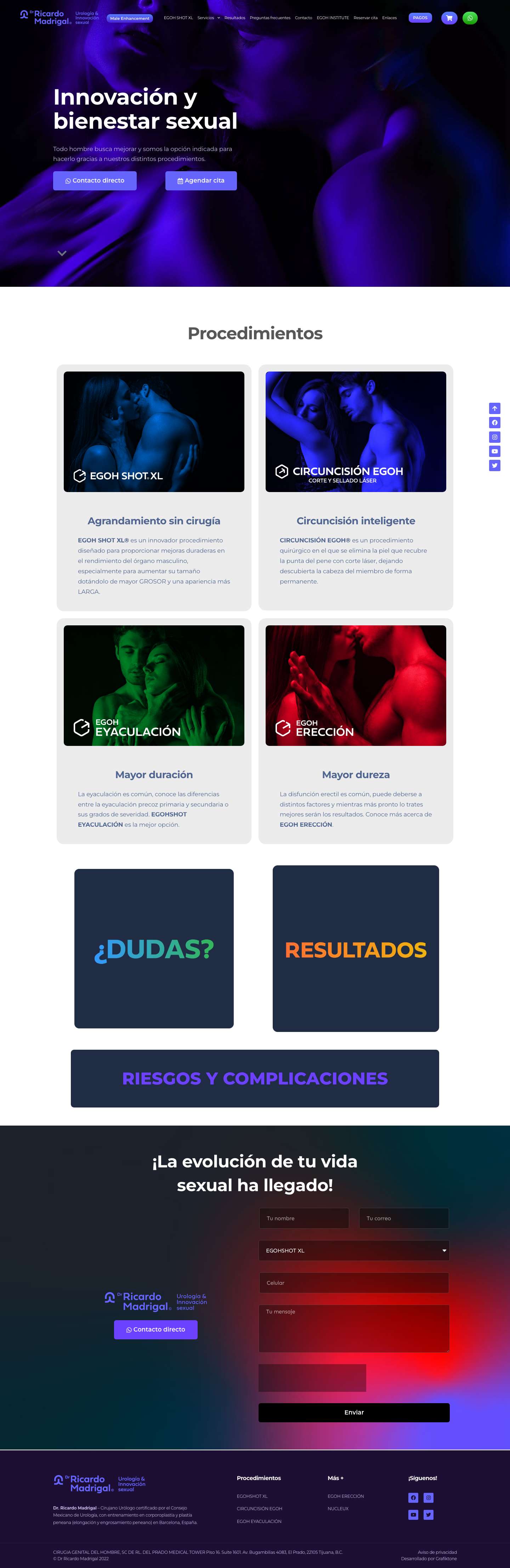 Dr Ricardo Madrigal – Sitio oficial del Dr Ricardo Madrigal & EGOHSHOT - Full Screenshot