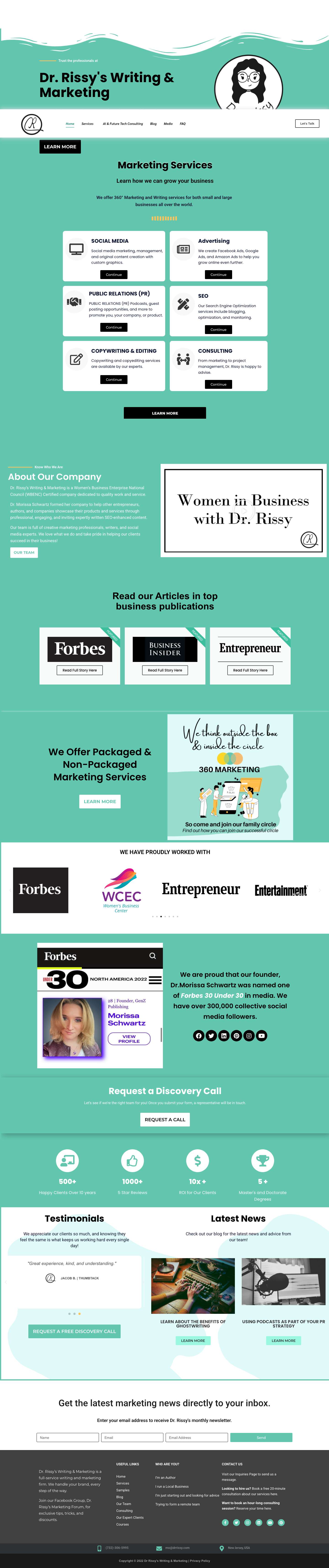 Dr Rissy's Writing & Marketing - Full Screenshot