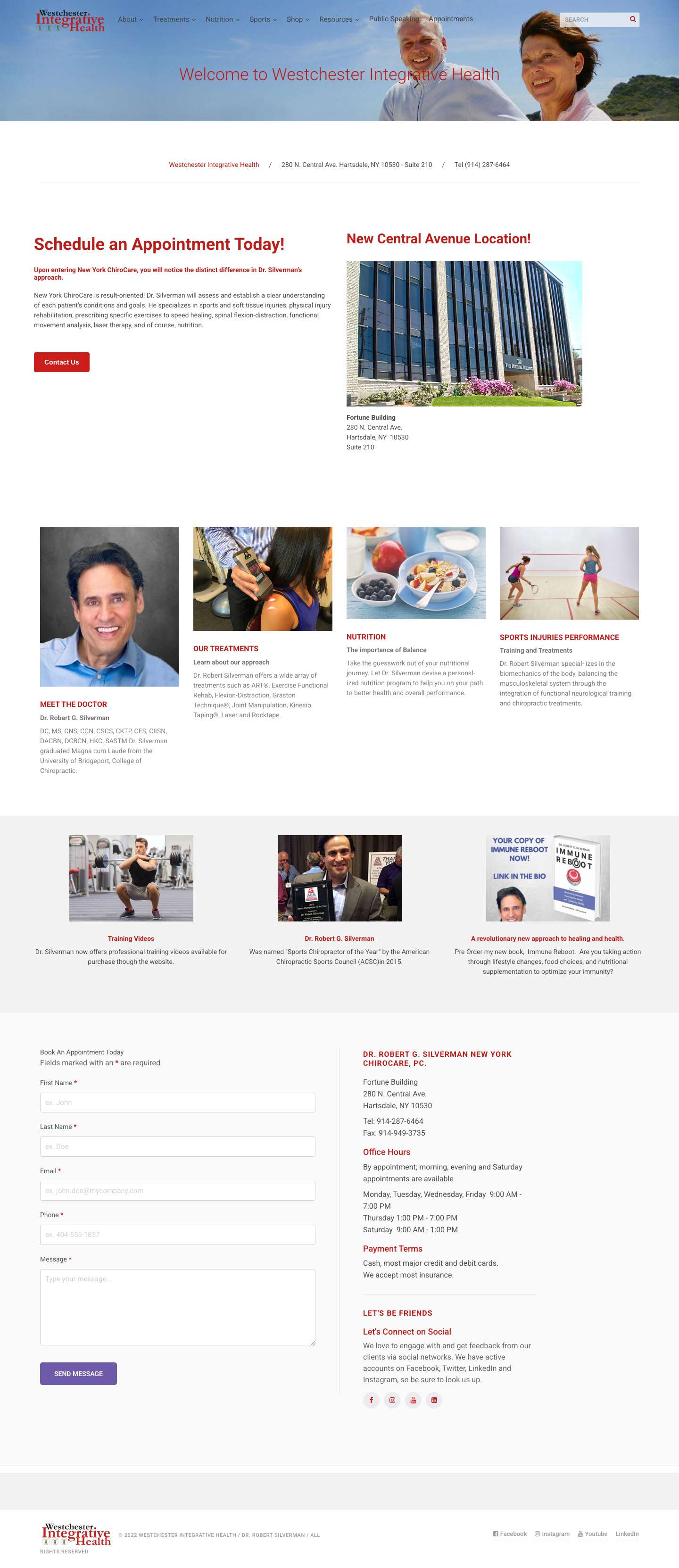 Westchester Integrative Health – Chiropractic | Sports Injuries | Nutrition - Full Screenshot