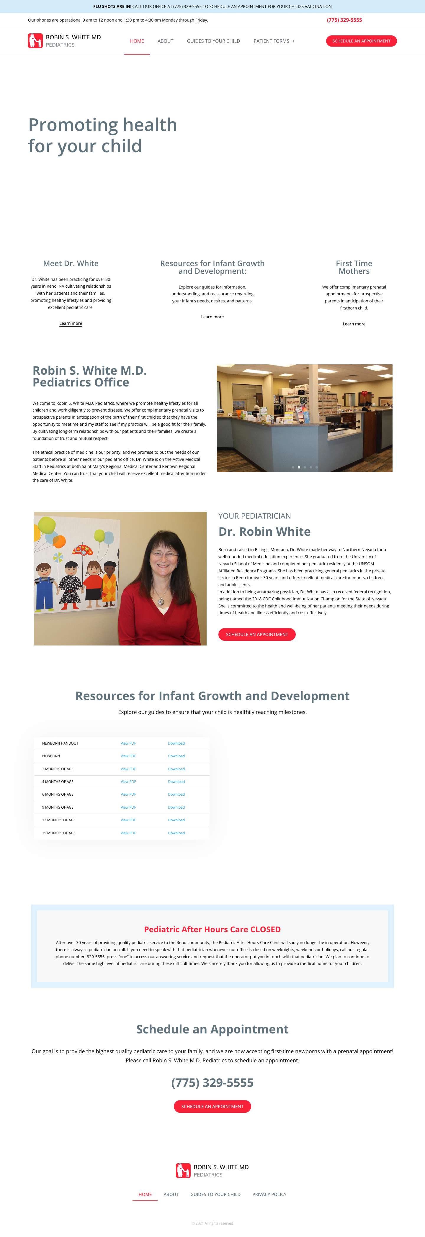 Robin White – Promoting health for your child - Full Screenshot