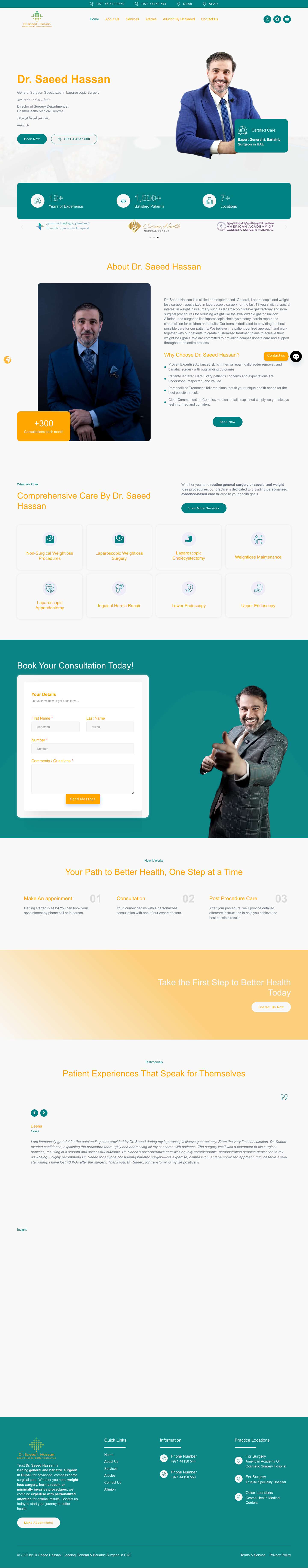 Best Bariatric & General Surgeon in Dubai, UAE | Doctor Saeed Hassan - Full Screenshot