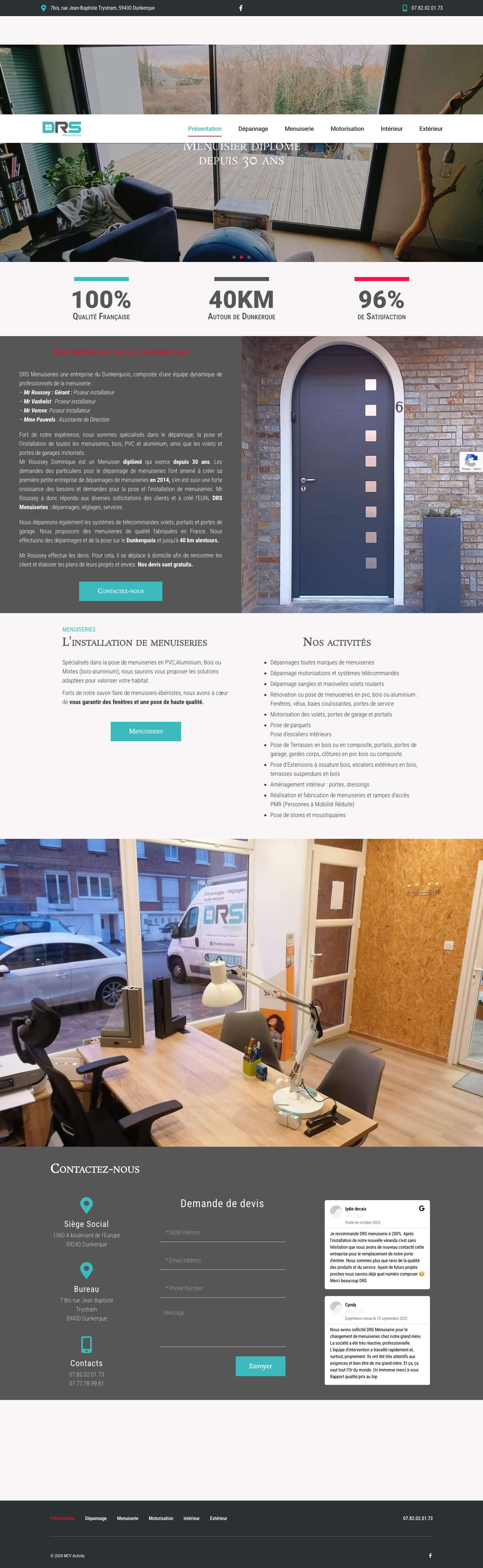 DRS Menuiserie – Menuiseries Roussey : Un gage de qualité ! - Full Screenshot