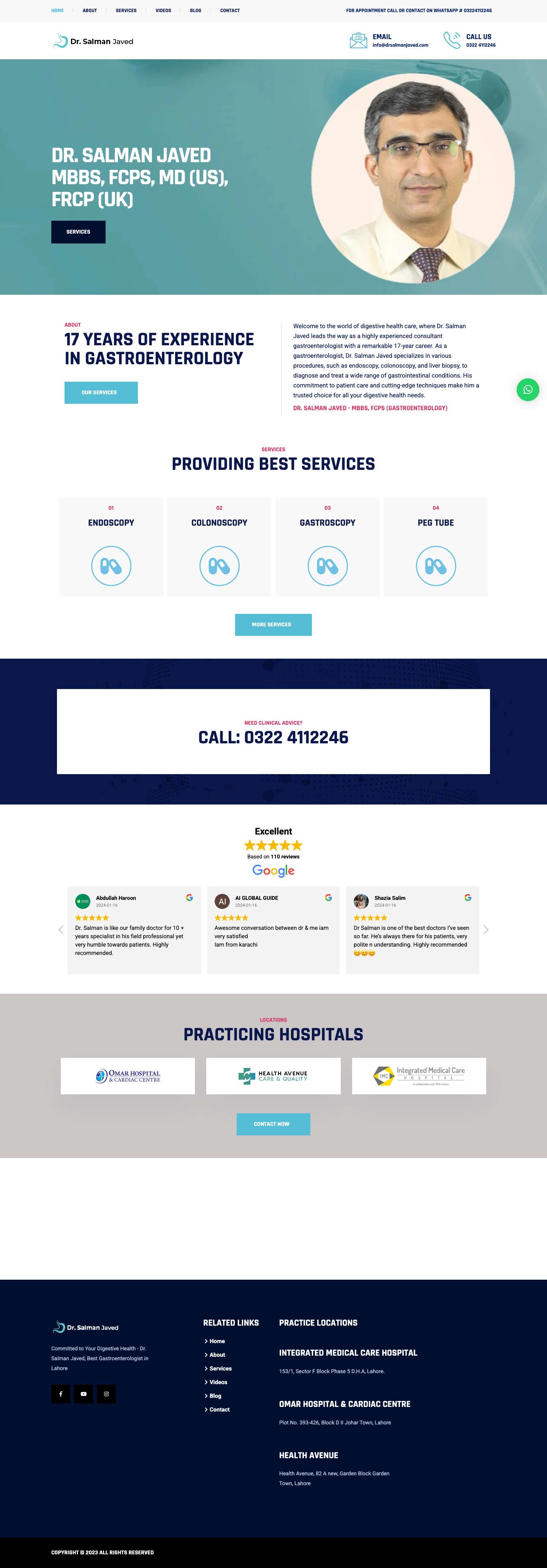 Home - Dr. Salman Javed - MBBS, FCPS (Gastroenterology) - Full Screenshot