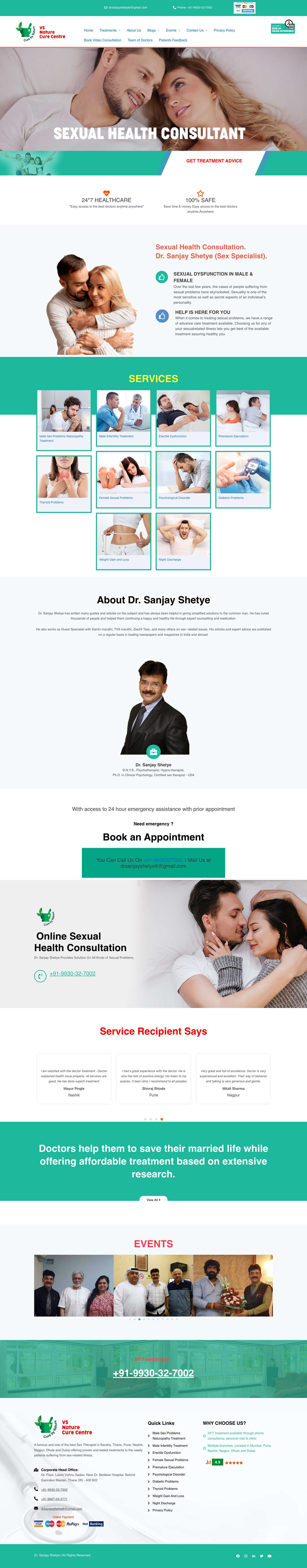 Dr. Sanjay Shetye - Sex Therapist, Psycho Therapist, - Full Screenshot