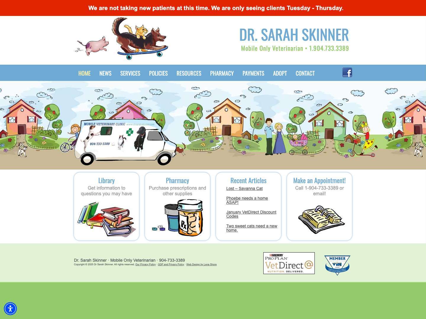 Mobile Only Veterinarian • 1.904.733.3389 | Dr. Sarah Skinner - Full Screenshot