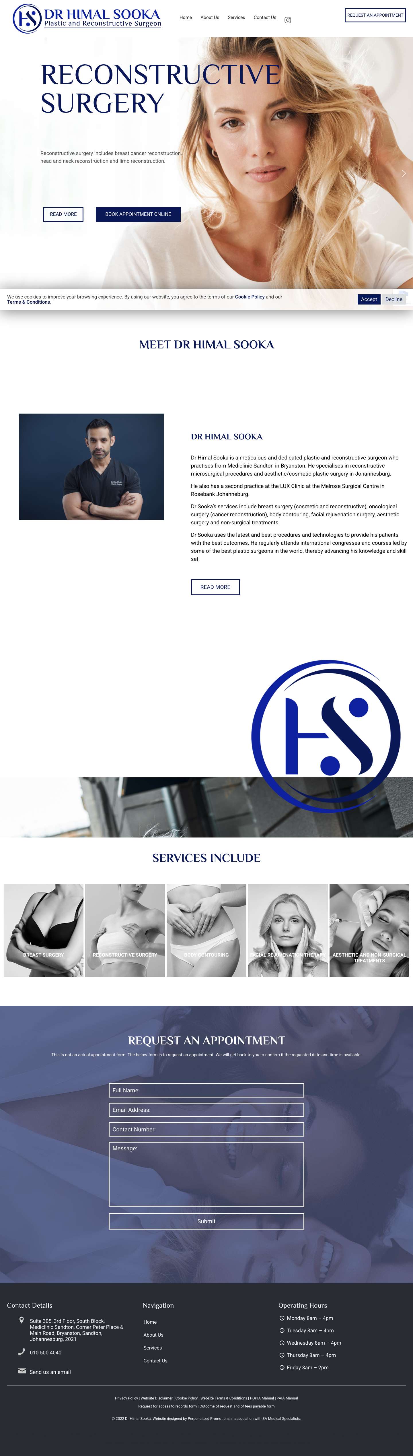 Plastic Surgeon Johannesburg Dr Himal Sooka - Full Screenshot