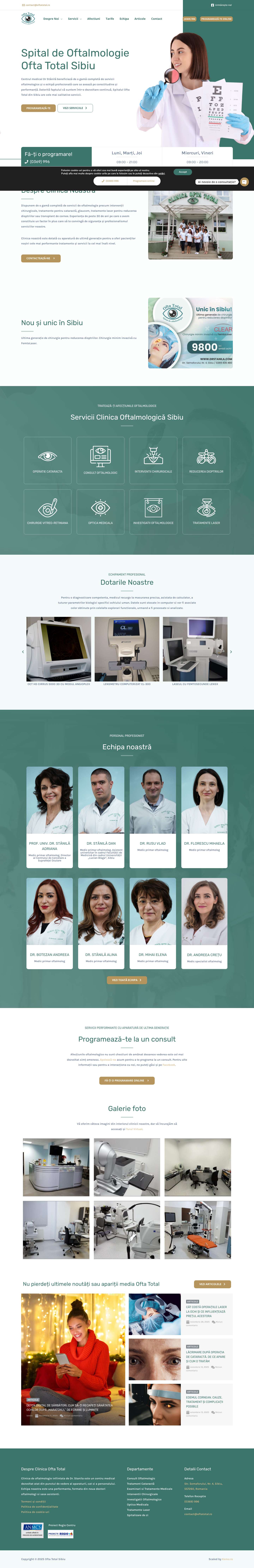 Clinica Oftalmologica Sibiu | Clinica Ofta Total Email Email - Full Screenshot