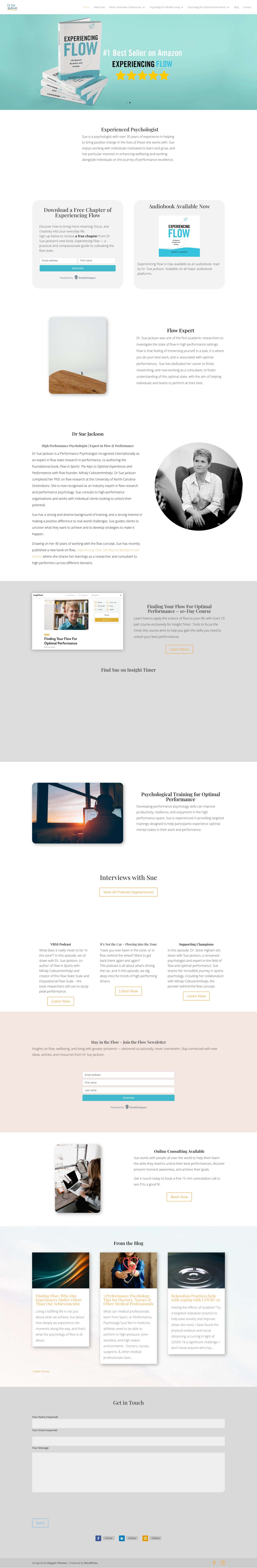 Dr Sue Jackson - Flow & Performance Psychology - Mindfulness and Flow Training with Expert in Positive Psychology - Full Screenshot