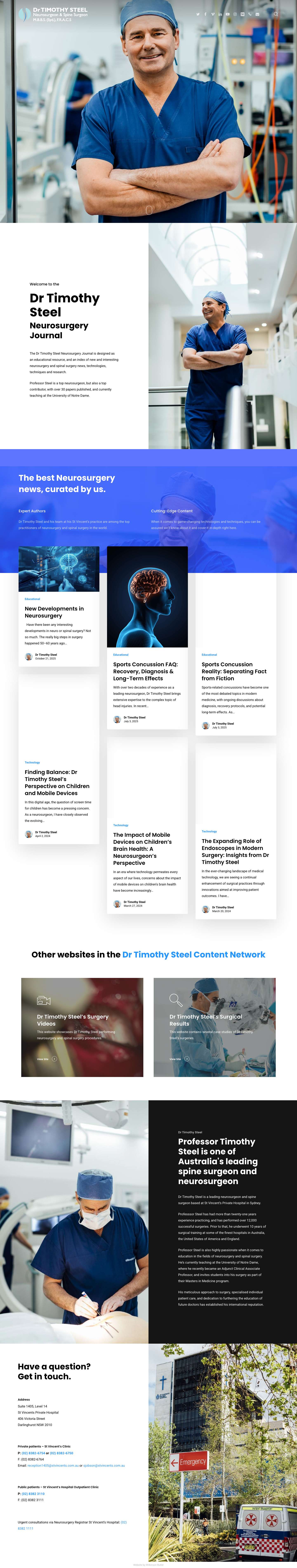 Dr Timothy Steel - Neurosurgery Journal - Full Screenshot