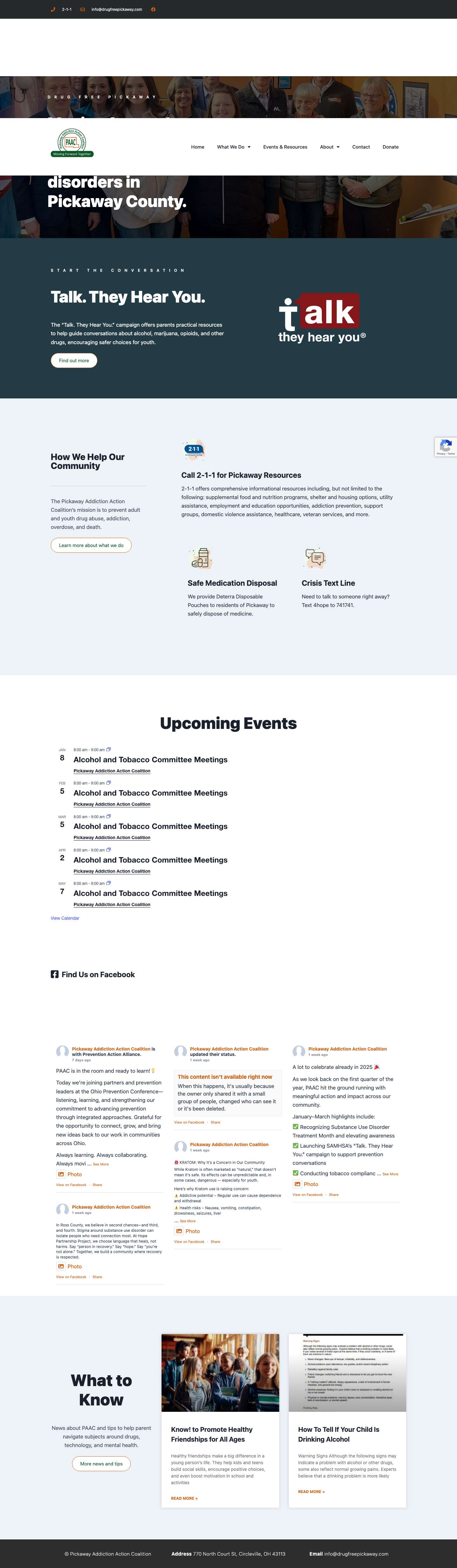 Drug Free Pickaway – Moving forward together to end substance use disorders in Pickaway County. - Full Screenshot