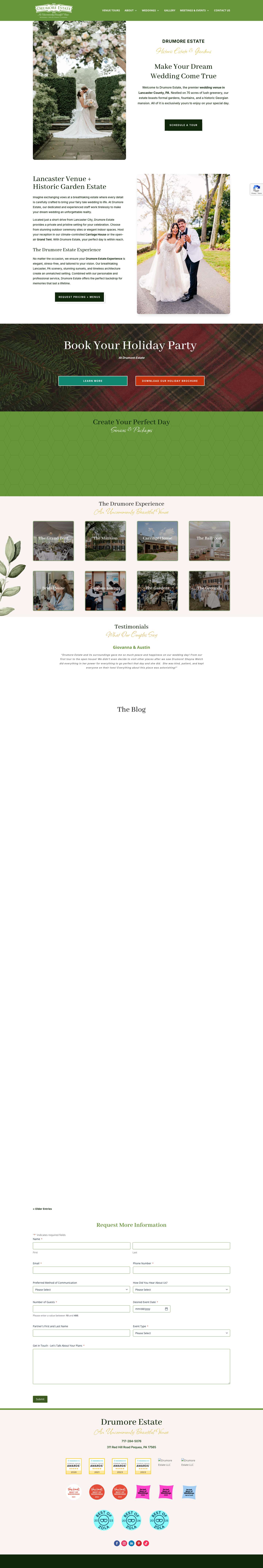 Lancaster PA Wedding Venue | Drumore Estate - Full Screenshot