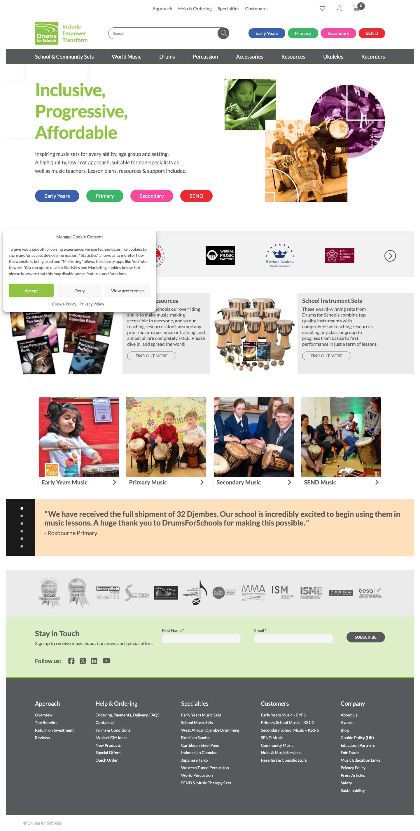 School Music Sets – Inclusive, Progressive, Affordable - Full Screenshot