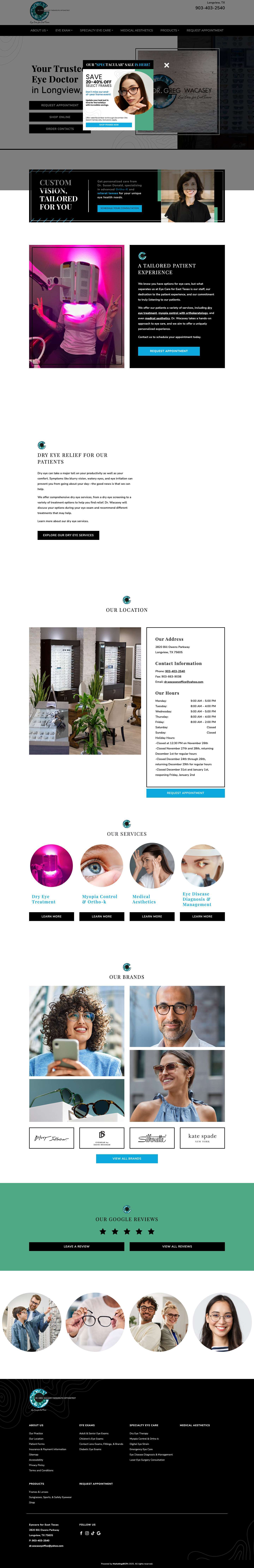 Welcoming Eye Doctors in Longview, TXinstagramfacebookfacebook2pinteresttwittergoogle-plusgooglelinkedin2yelpyoutubephonelocationcalendarshare2linkstar-fullstarstar-halfchevron-rightchevron-leftchevron-downchevron-upenvelopefax - Full Screenshot