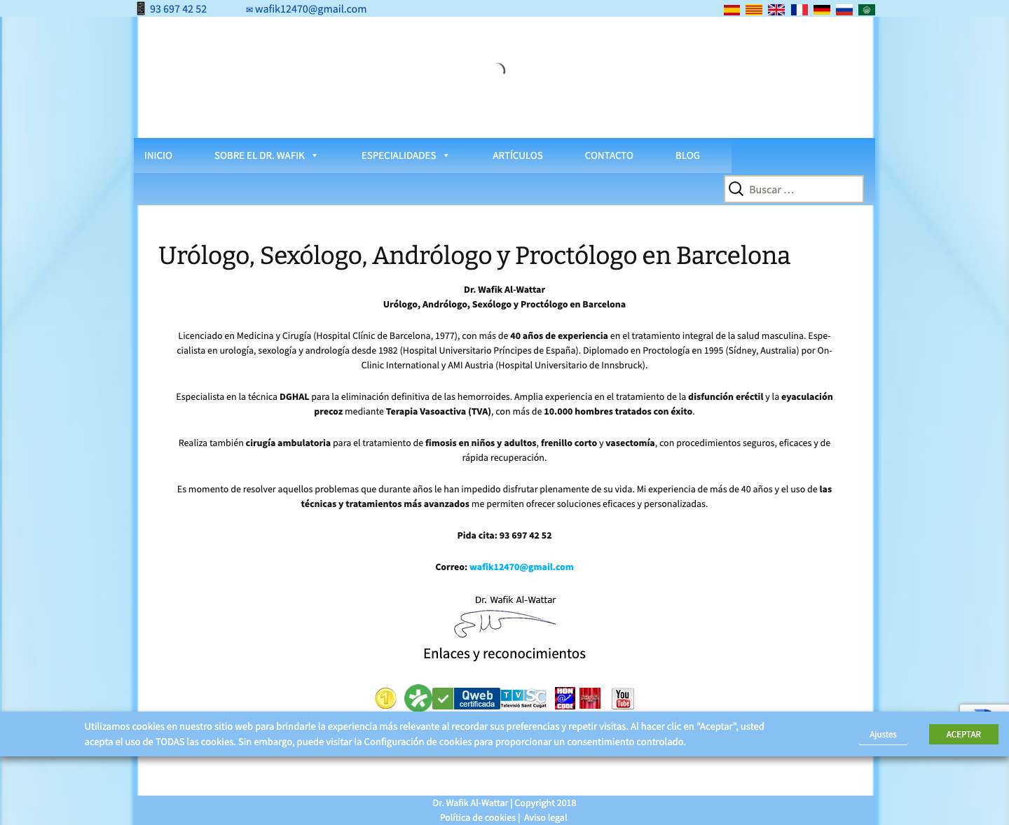 Urólogo sexólogo Barcelona - Full Screenshot