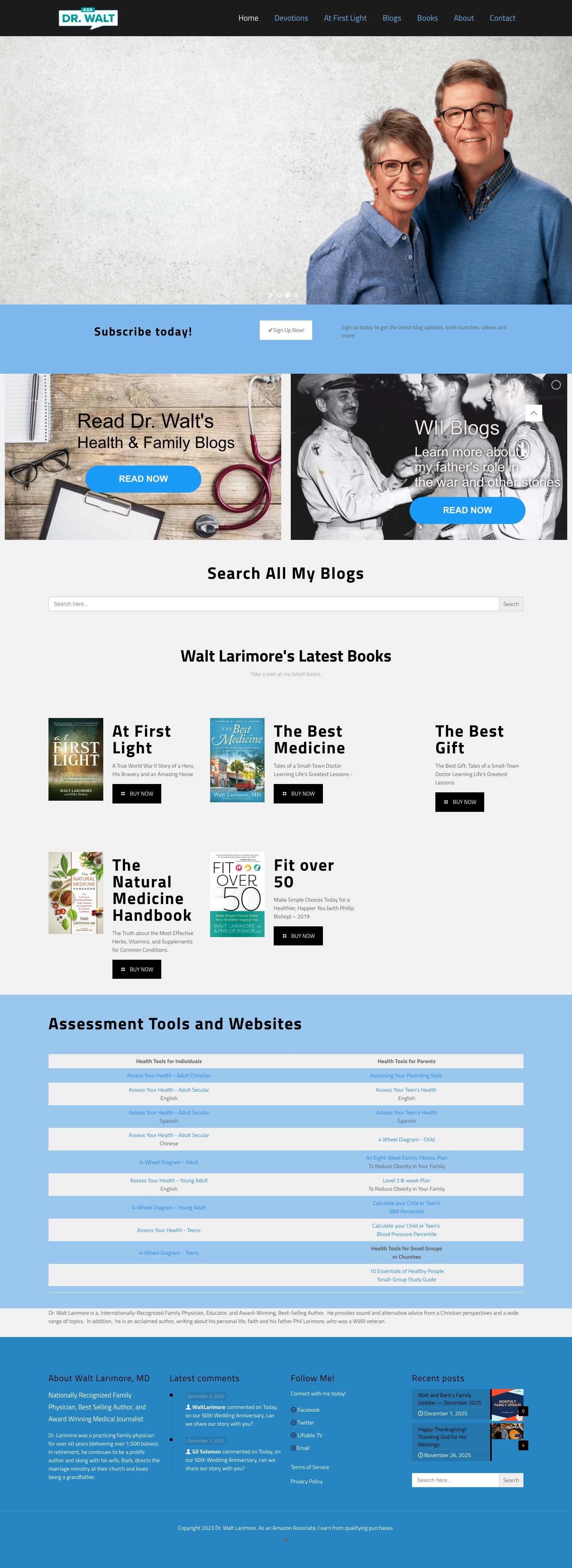 Home | Dr. Walt Larimore - Full Screenshot