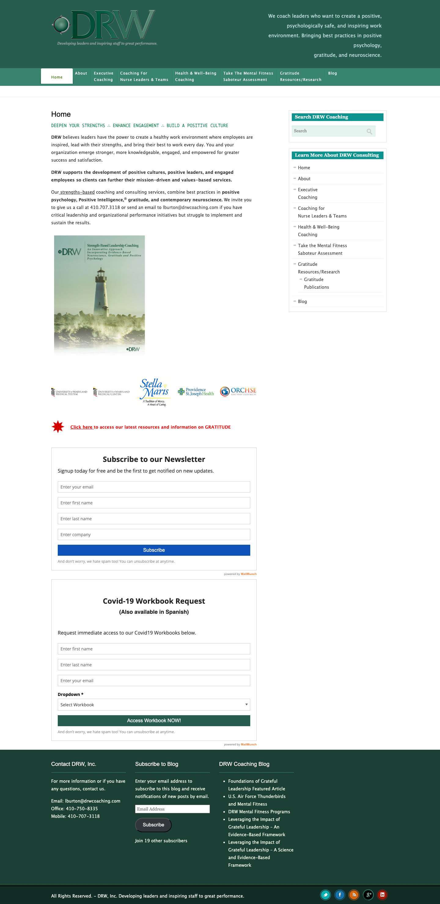 Executive coaching, Gratitude, neuroscience - Full Screenshot