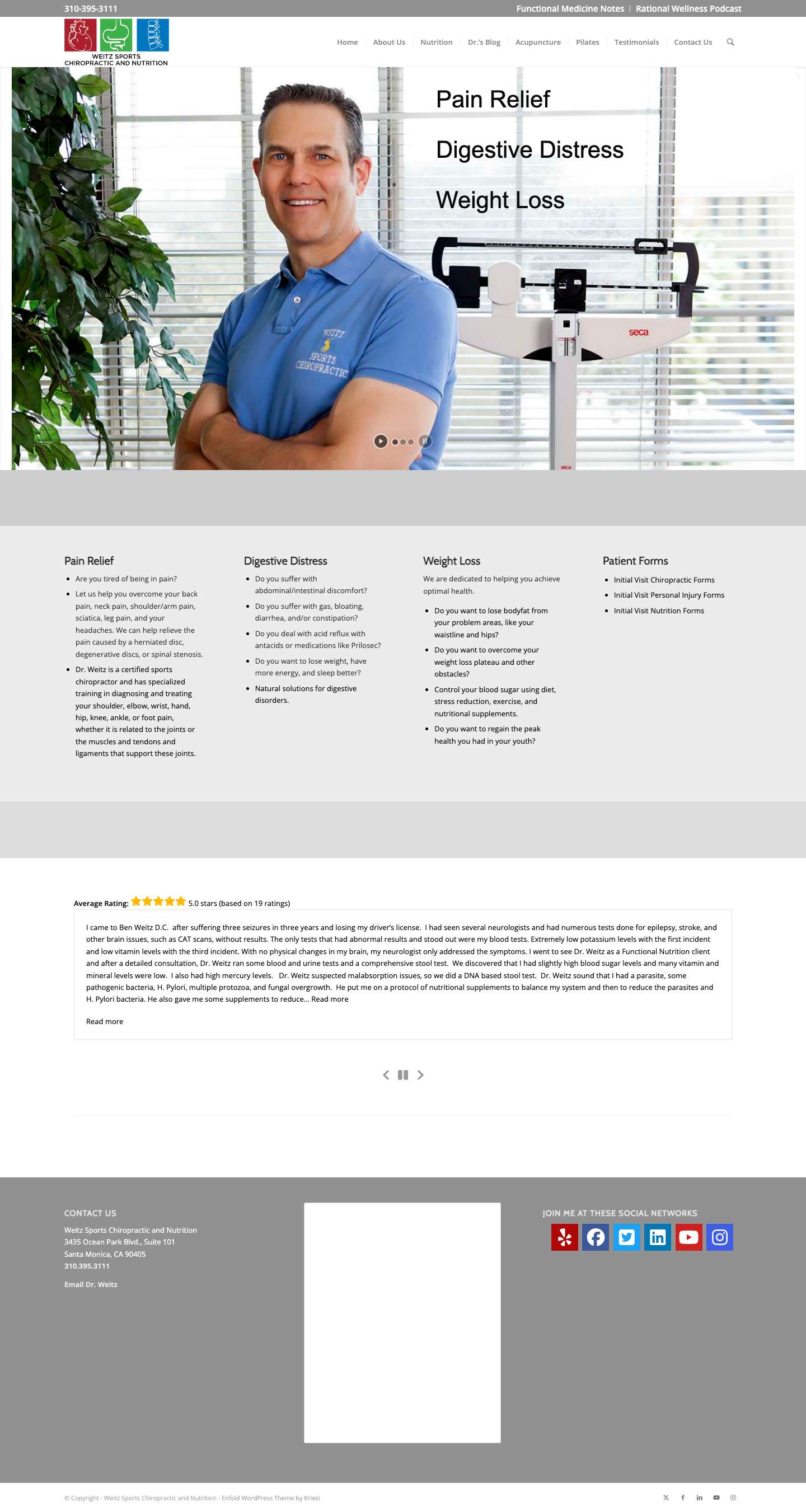 Weitz Sports Chiropractic and Nutrition - Full Screenshot