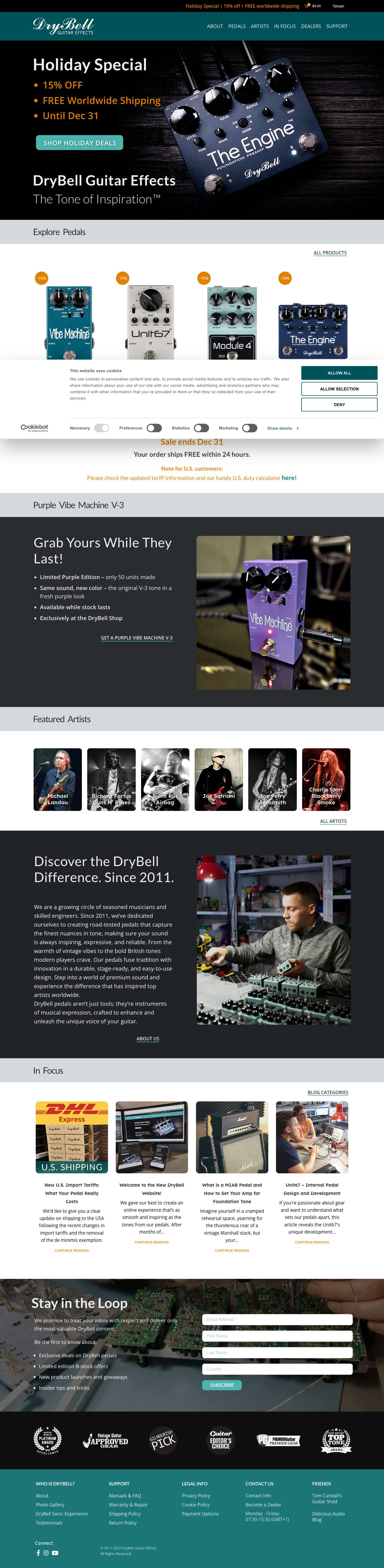 DryBell Guitar Effects - The Tone of Inspiration - Full Screenshot