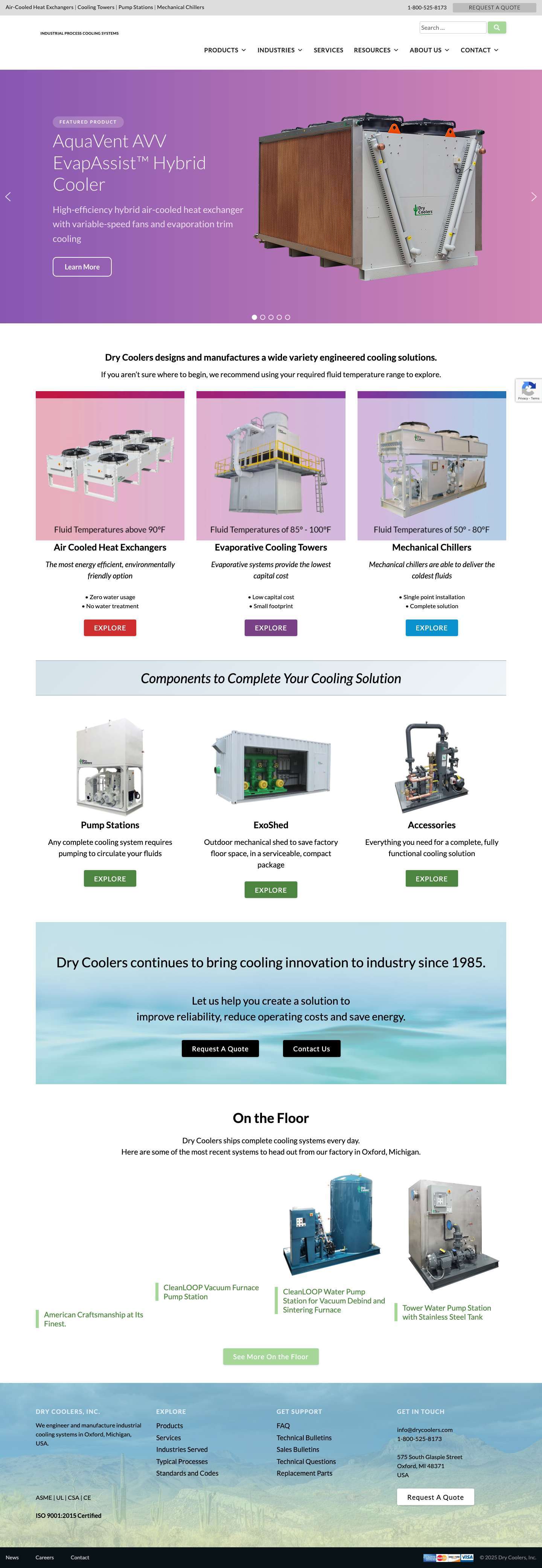 Home - Dry Coolers - Full Screenshot