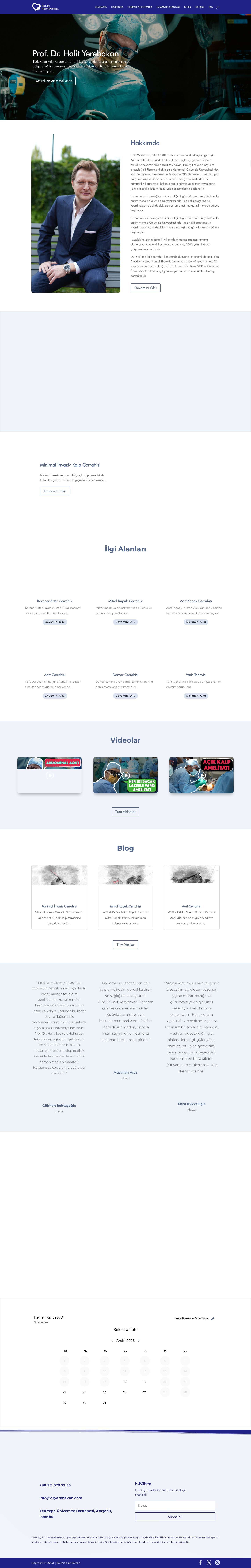 Prof. Dr. Halit Yerebakan | Kalp ve Damar Cerrahisi - Full Screenshot
