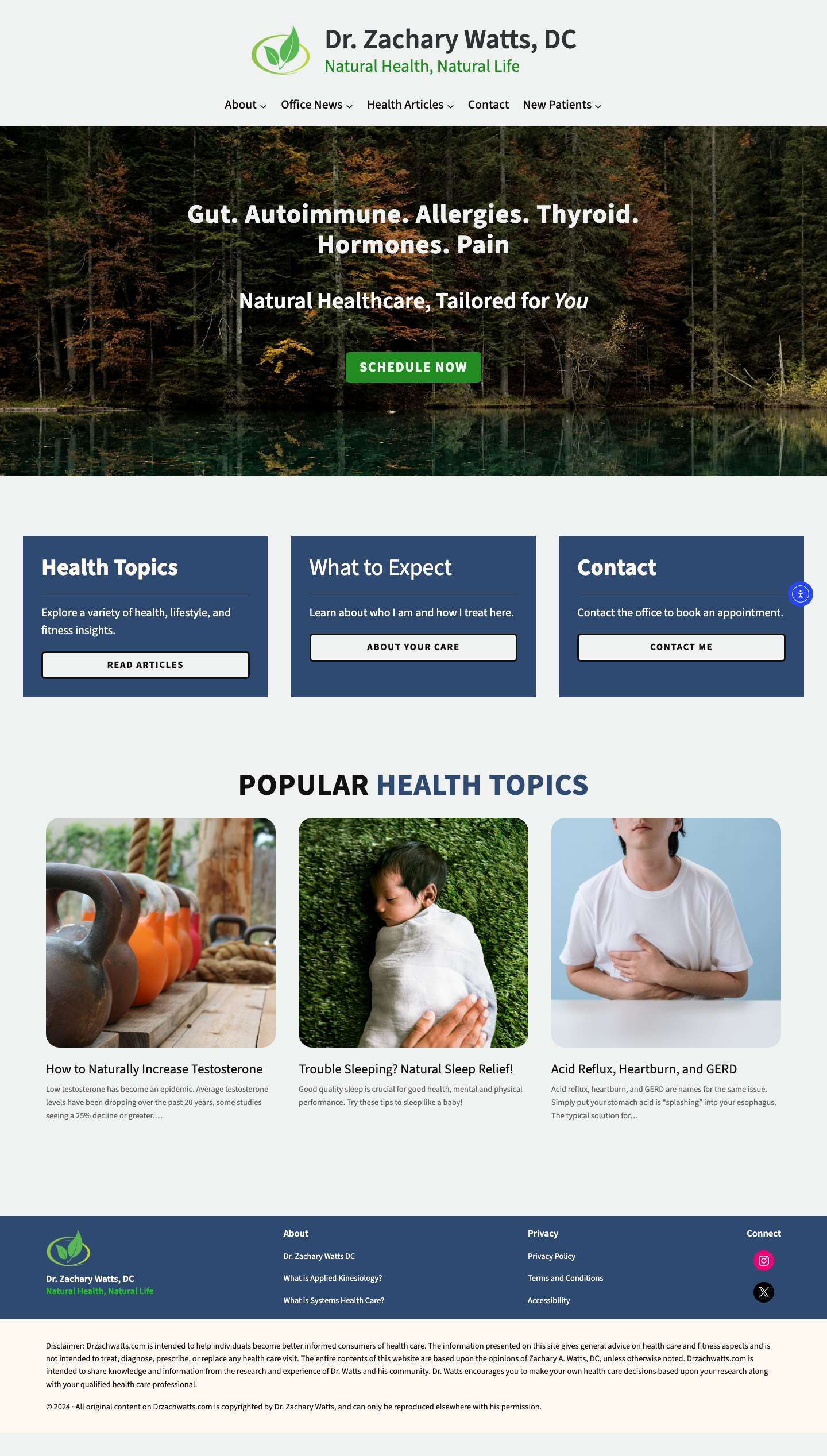 Home - Dr. Zachary Watts, DC - Full Screenshot