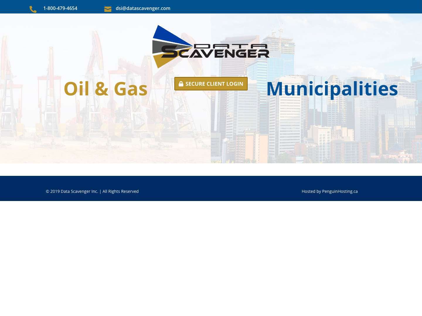 Home - Data Scavenger - Data Sharing Solutions - Full Screenshot