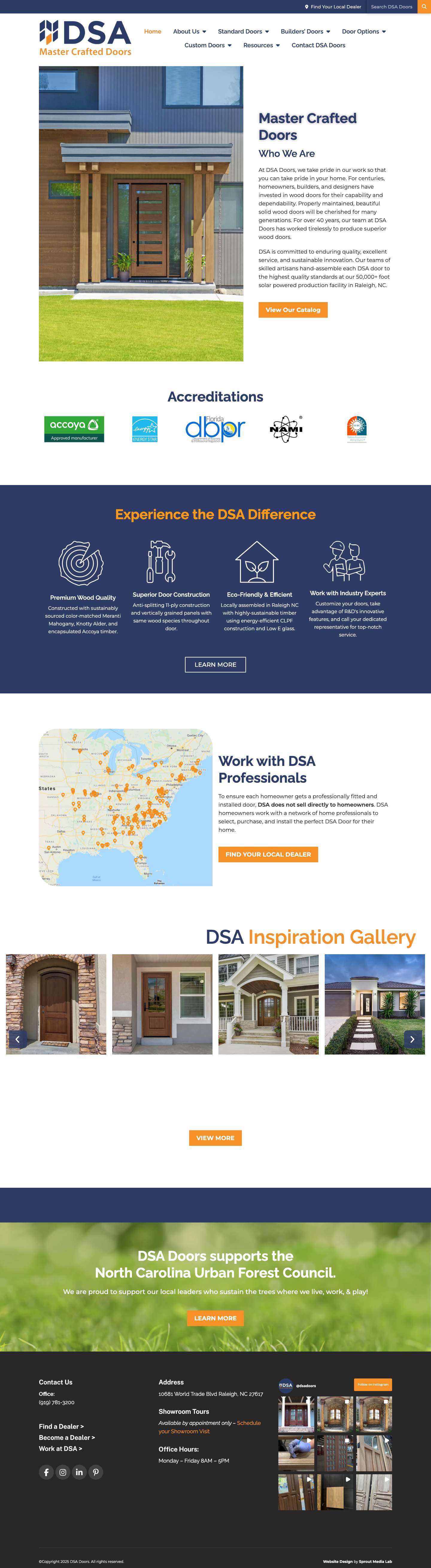 DSA Master Crafted Doors - Custom & Standard Wood Doors - Full Screenshot