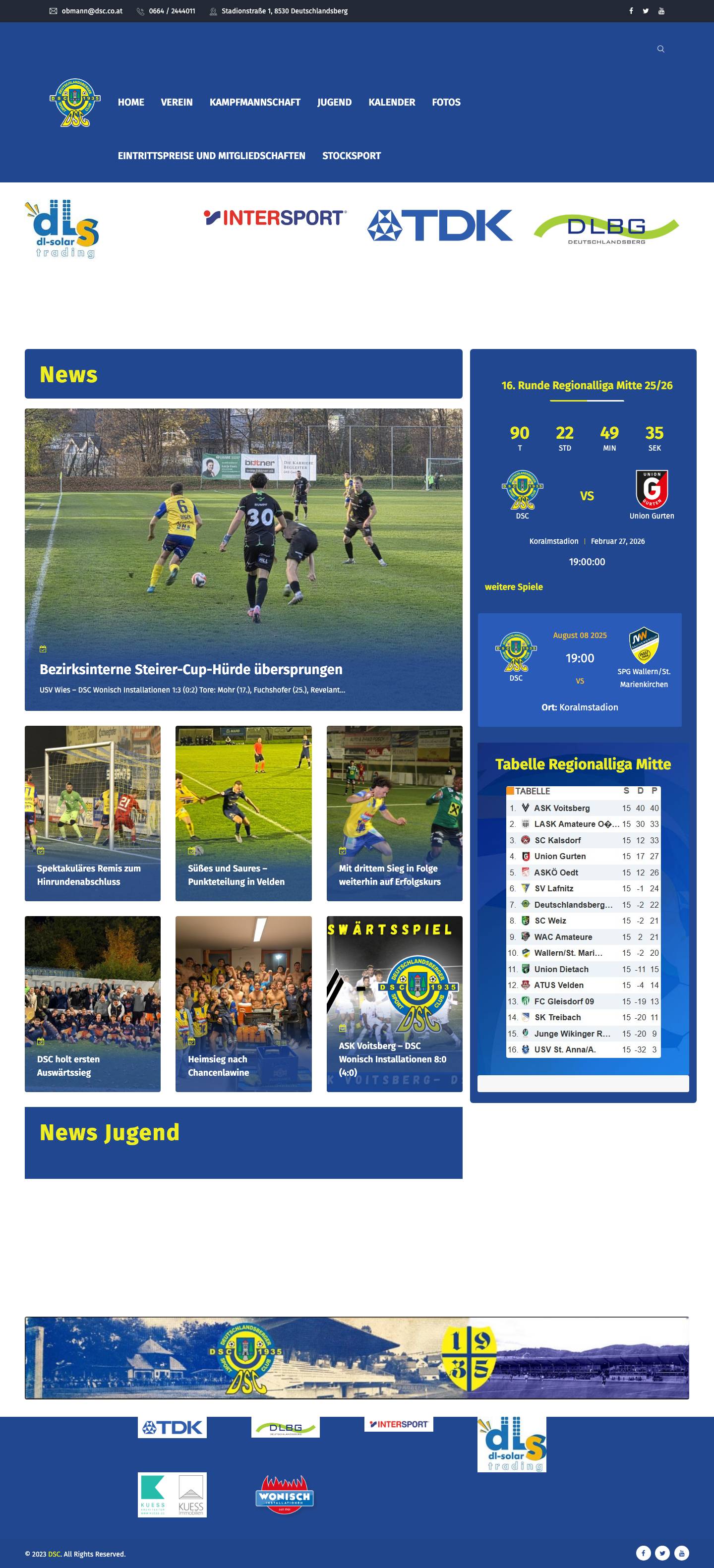 Home - Deutschlandsberger SC - Full Screenshot