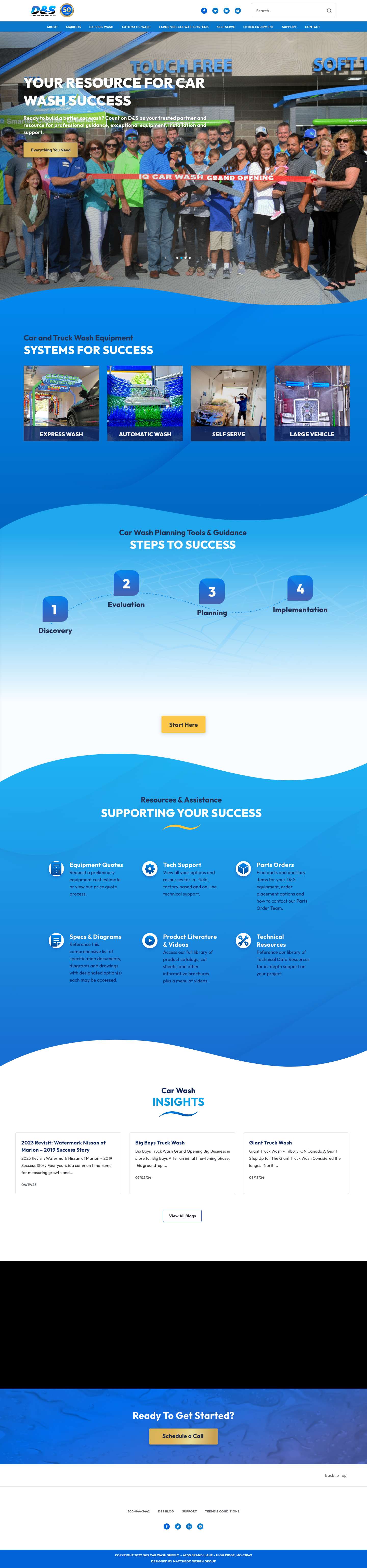 D&S Car Wash – State of the Art Vehicle Wash Equipment - Full Screenshot