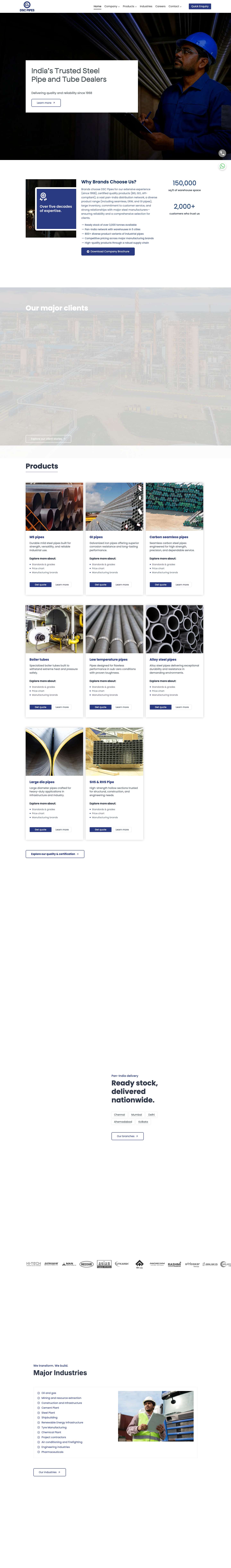 Leading Steel Pipe Dealers in India | Since 1968ExpandExpandExpandToggle MenuExpandExpandExpand - Full Screenshot