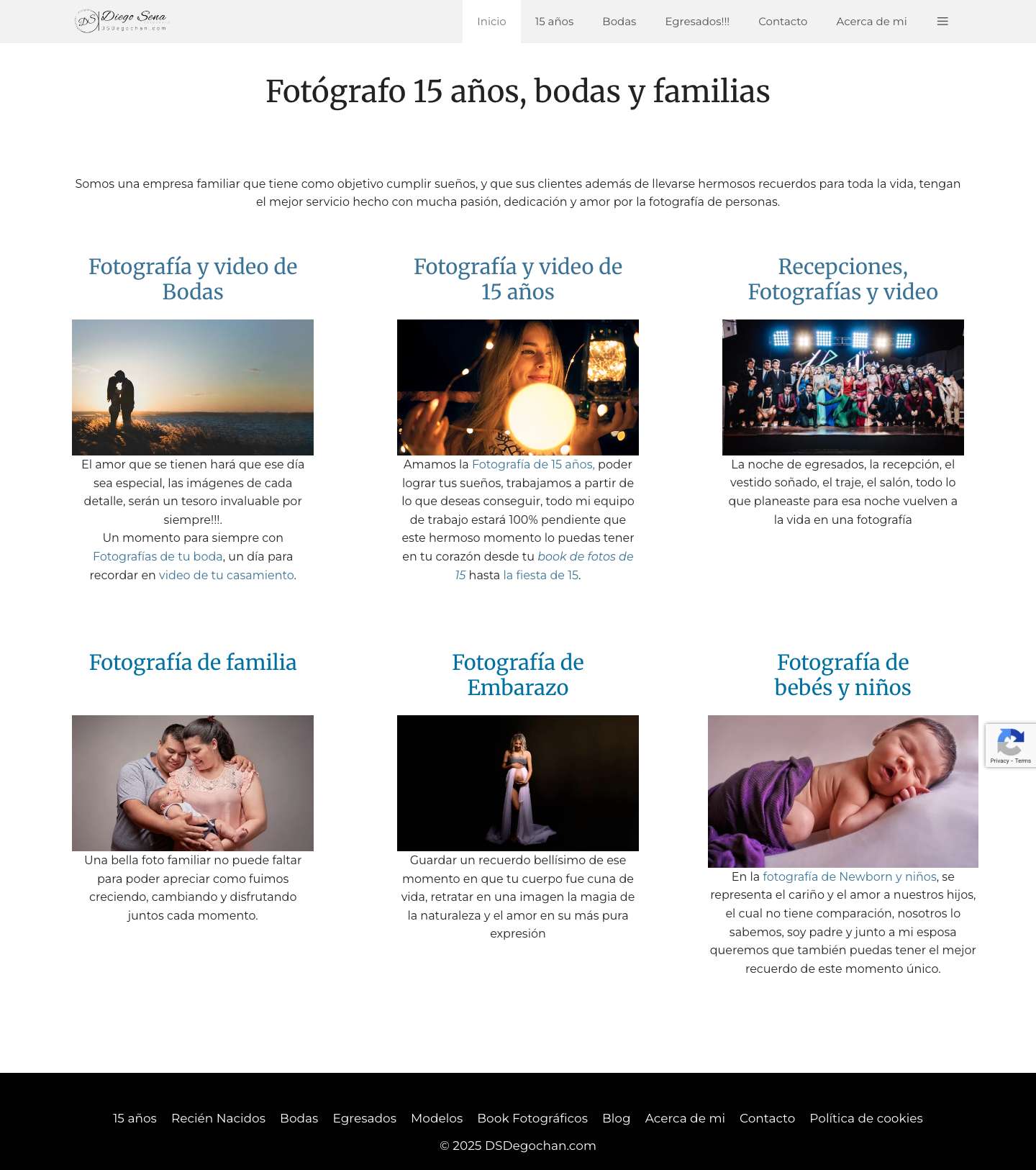 Fotógrafo 15 años, bodas y familias - DSDegochan - Full Screenshot