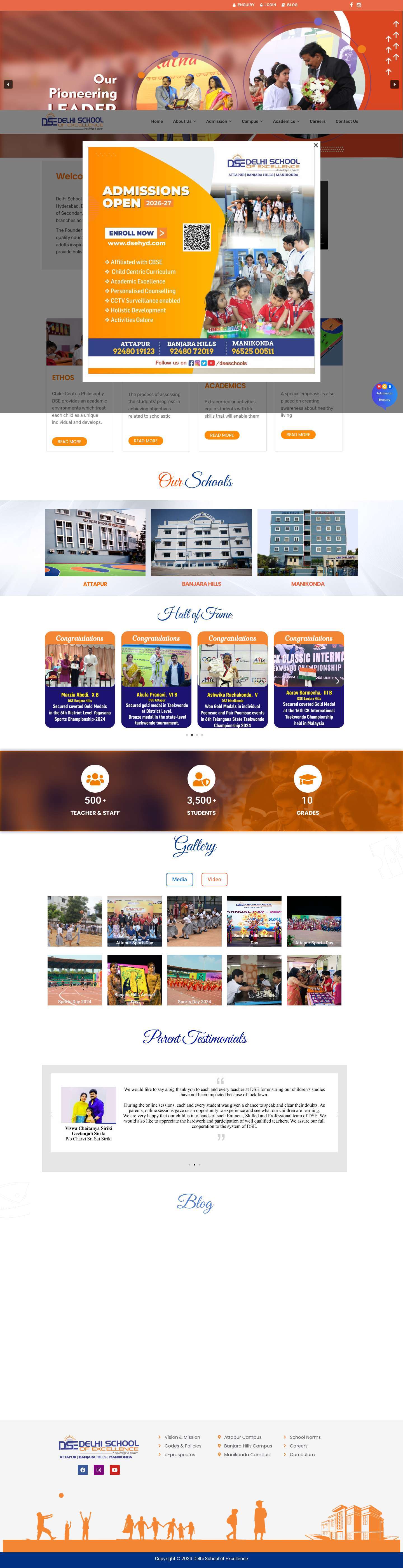 Top 10 CBSE Schools in Hyderabad, Best CBSE Schools - Full Screenshot