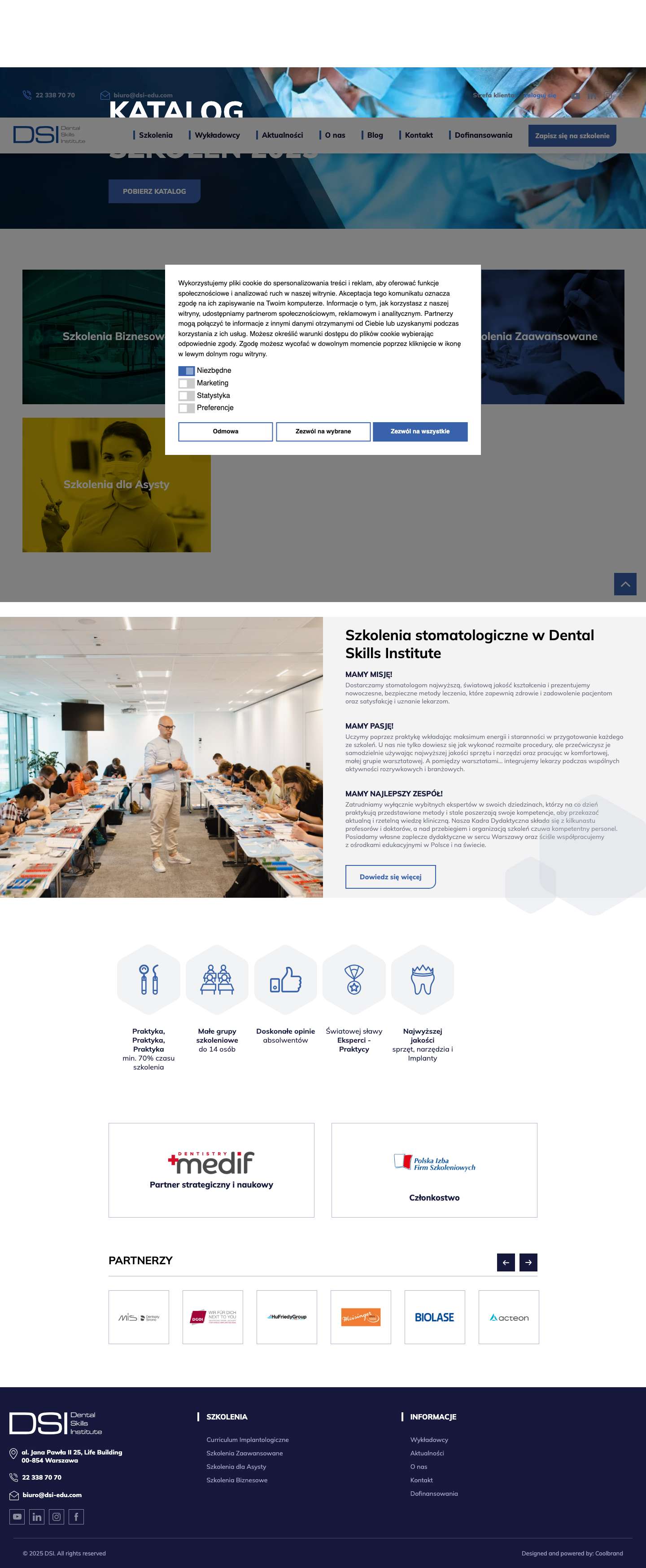 DSI | Szkolenia stomatologiczne | Szkolenia dla dentystów - Full Screenshot