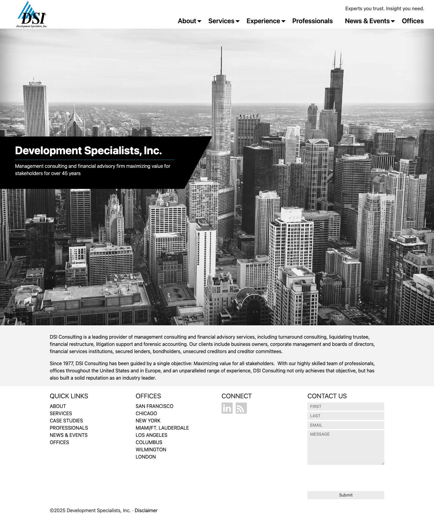 Home - Development Specialists, Inc. - Full Screenshot