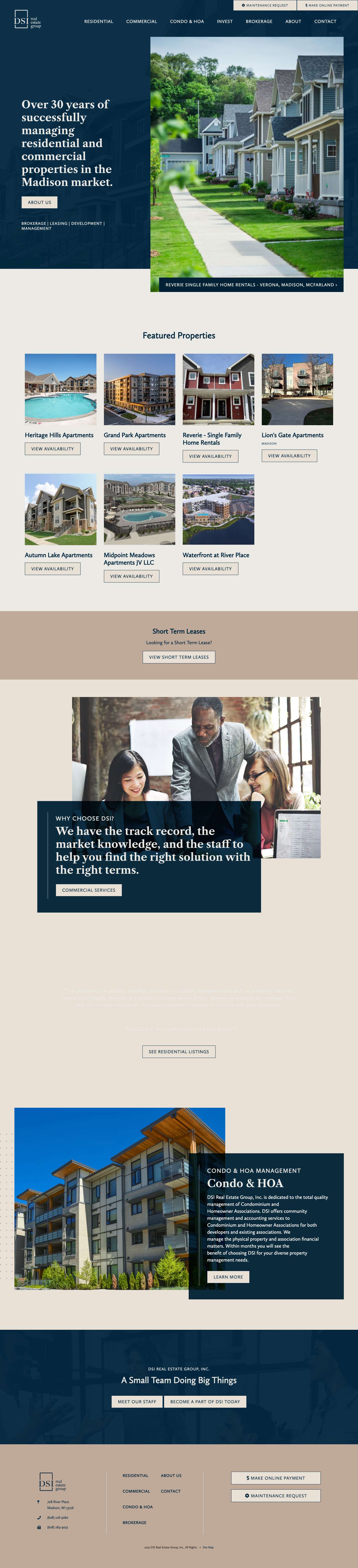 DSI Real Estate Group - Residential & Commercial Property Management - Full Screenshot