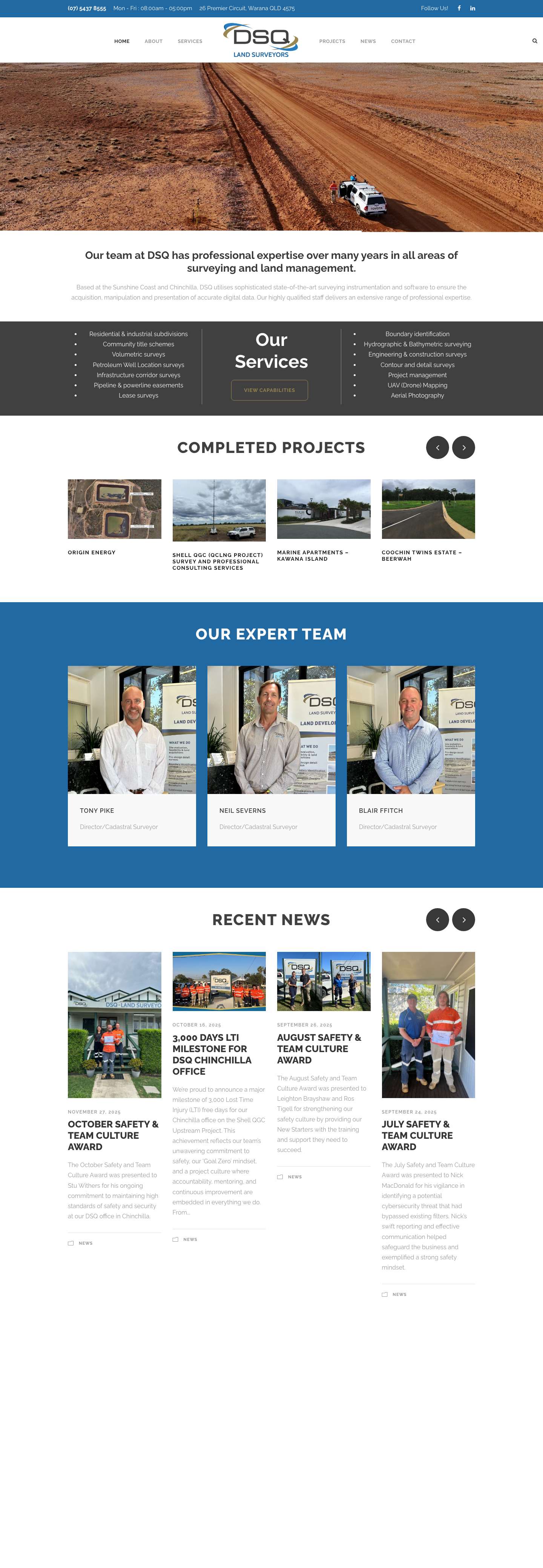 DSQ – DSQ Land Surveyors, Sunshine Coast, Western Downs - Full Screenshot