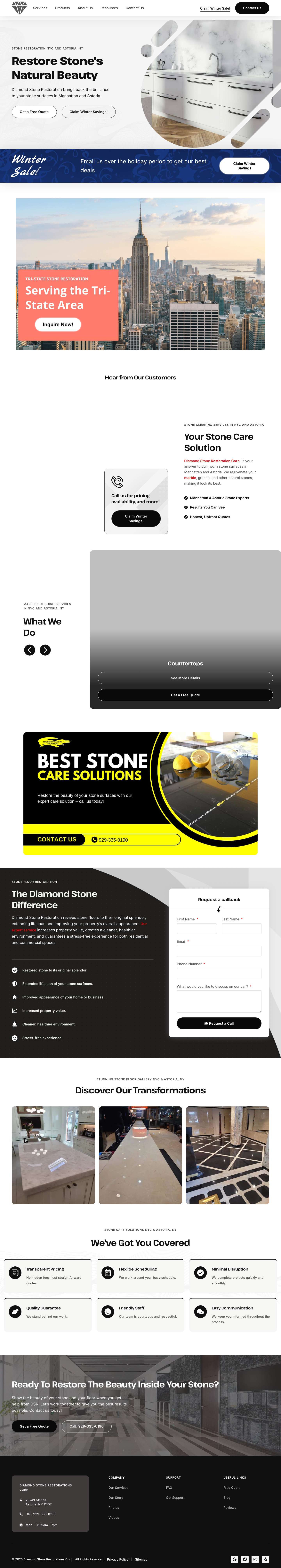 Best Stone Restoration in NYC and Astoria | DSR Corp - Full Screenshot