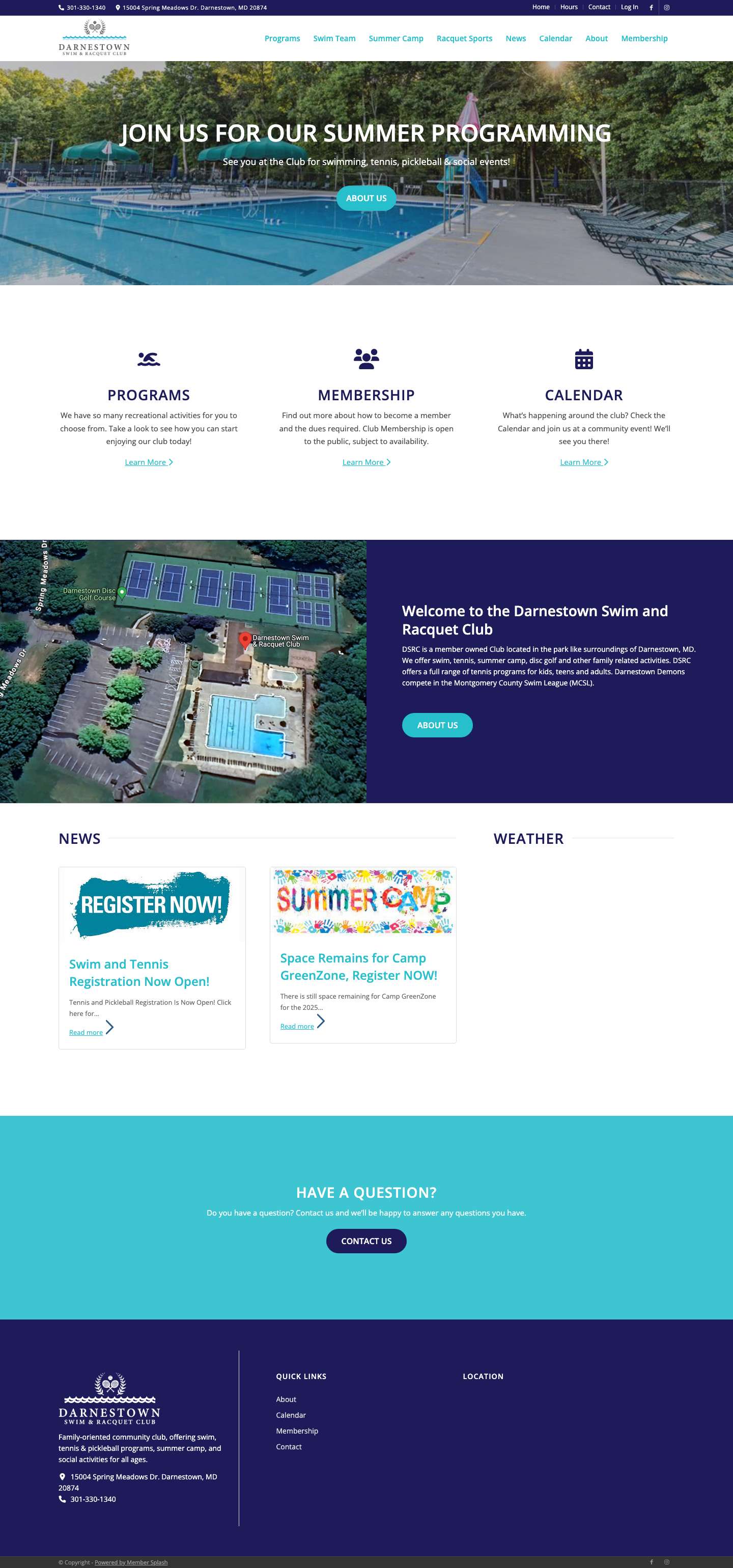 Darnestown Swim and Racquet Club – Powered by Member SplashScroll to top - Full Screenshot