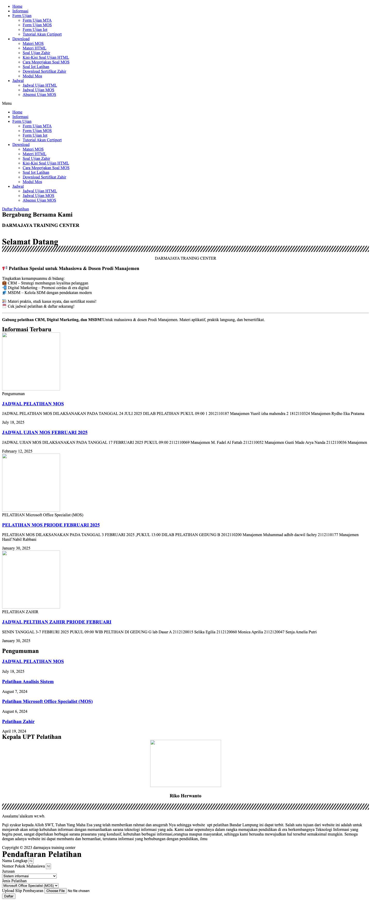 Training Center – Darmajaya Bandar Lampung - Full Screenshot