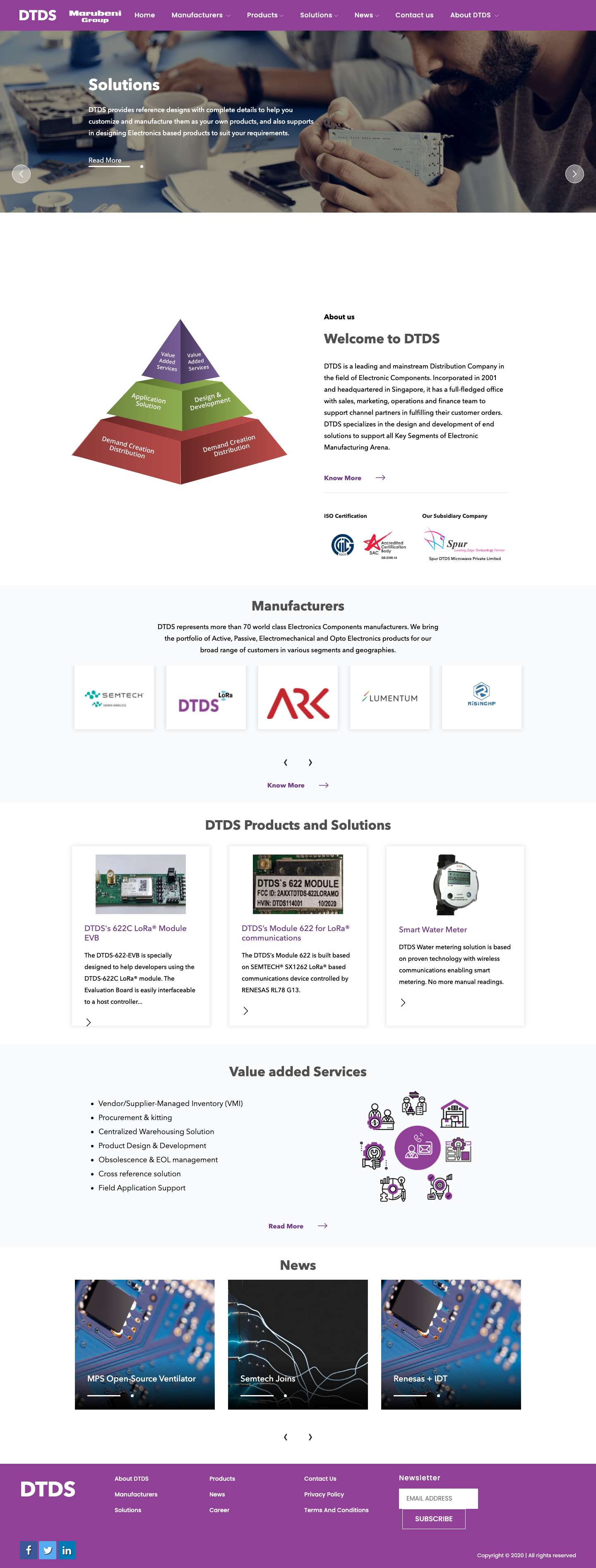 DTDS Technology Pte Ltd: Electronic Components, Semiconductors Distribution, Design, Development & Manufacturing - Full Screenshot