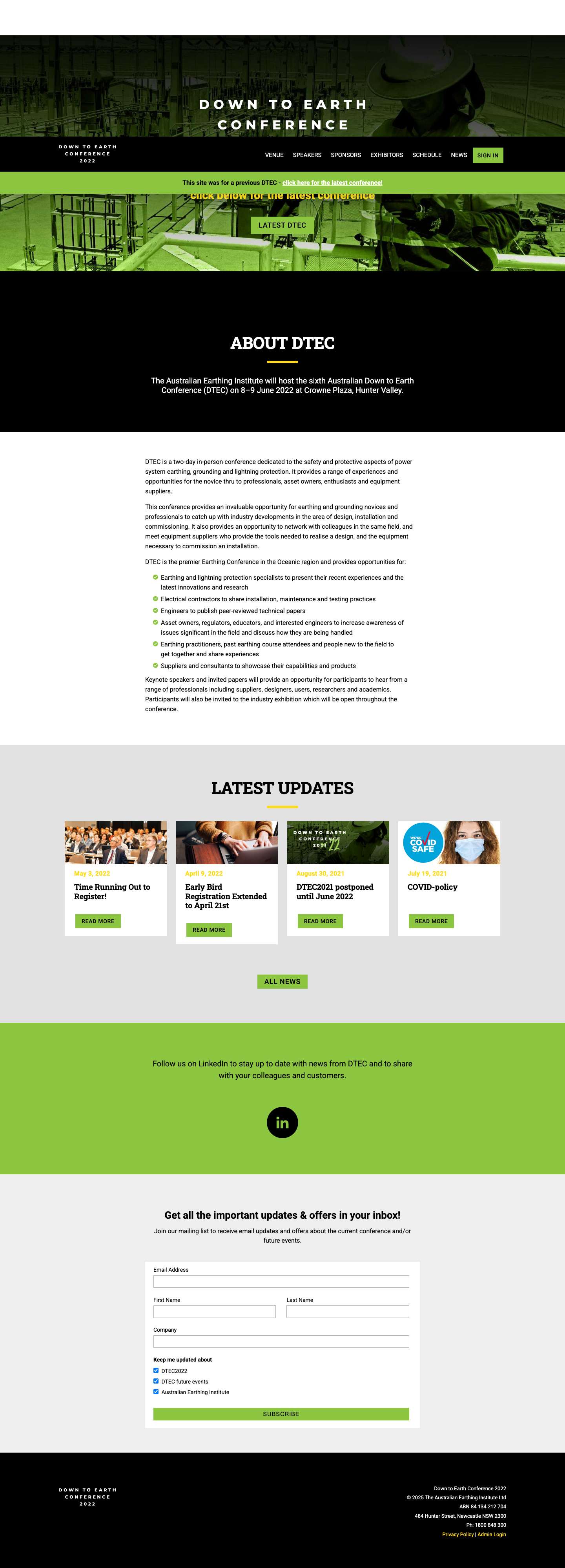 Home - Down to Earth Conference 2022 - Full Screenshot