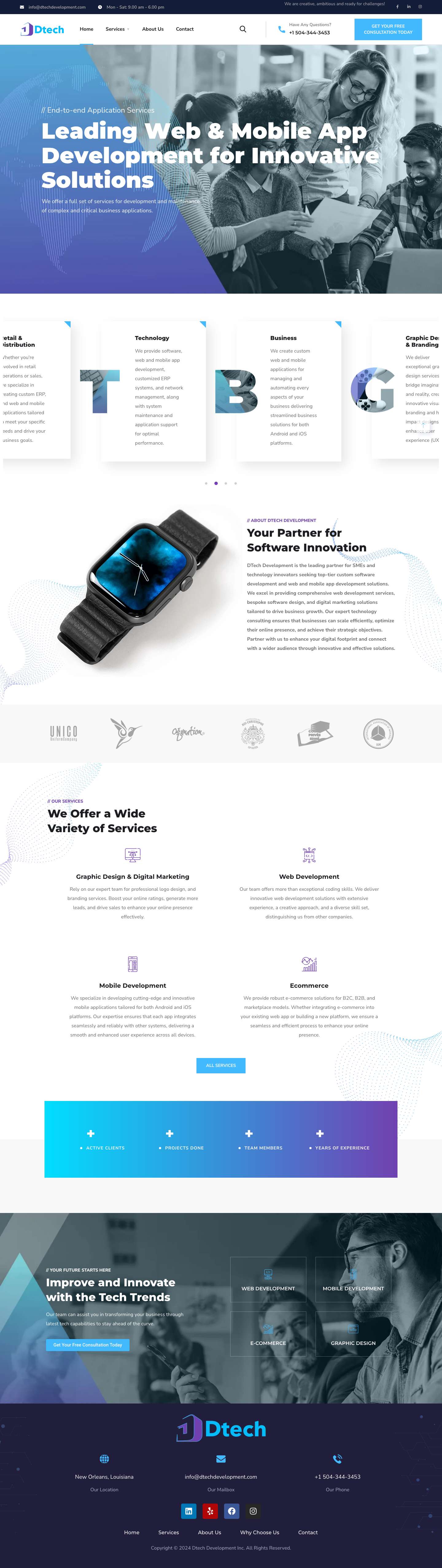 Home - DTECH DEVELOPMENT INC. - Full Screenshot