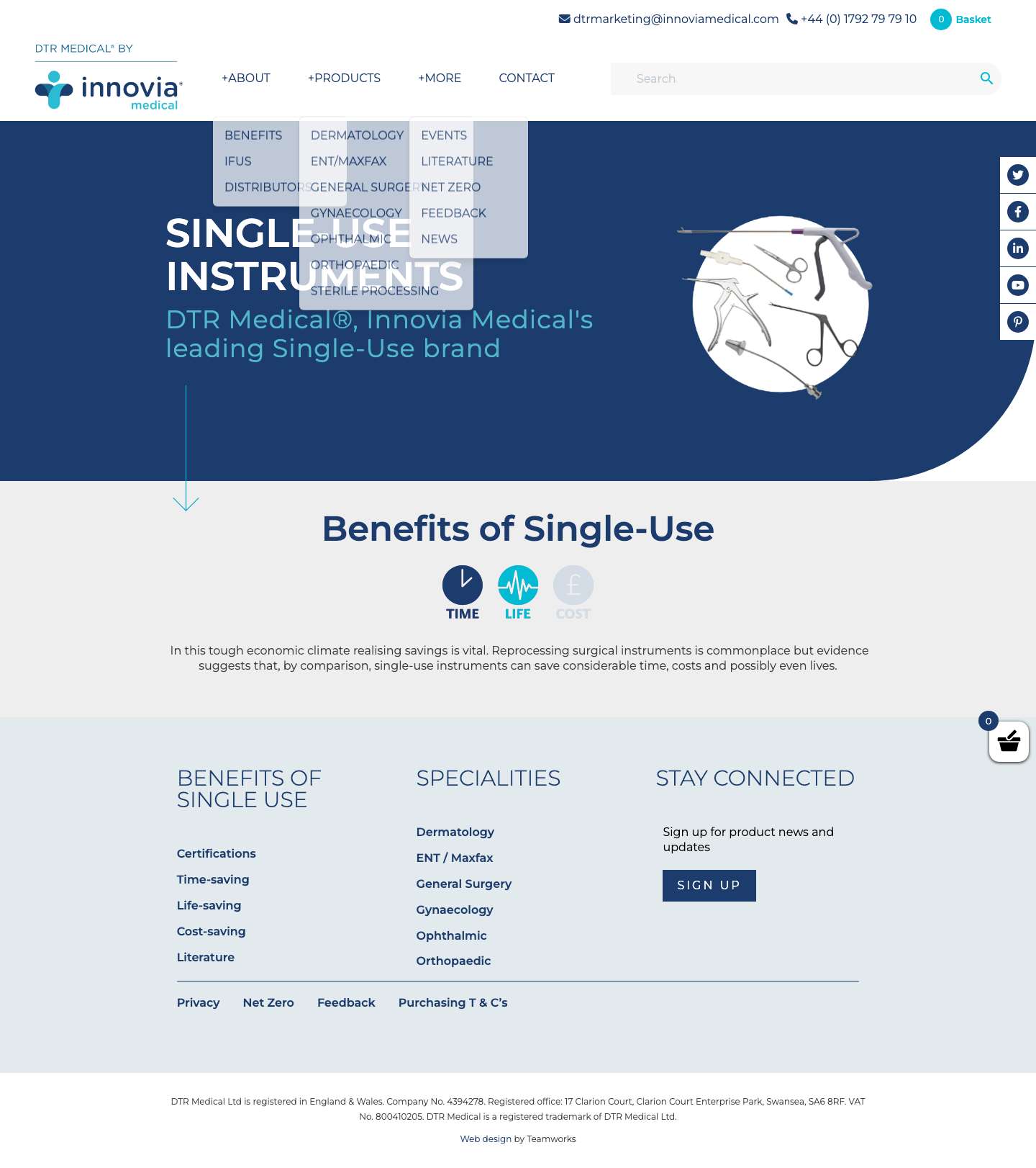 DTR Medical - Sterile Single-Use Surgical Instruments DTR Medical - Full Screenshot